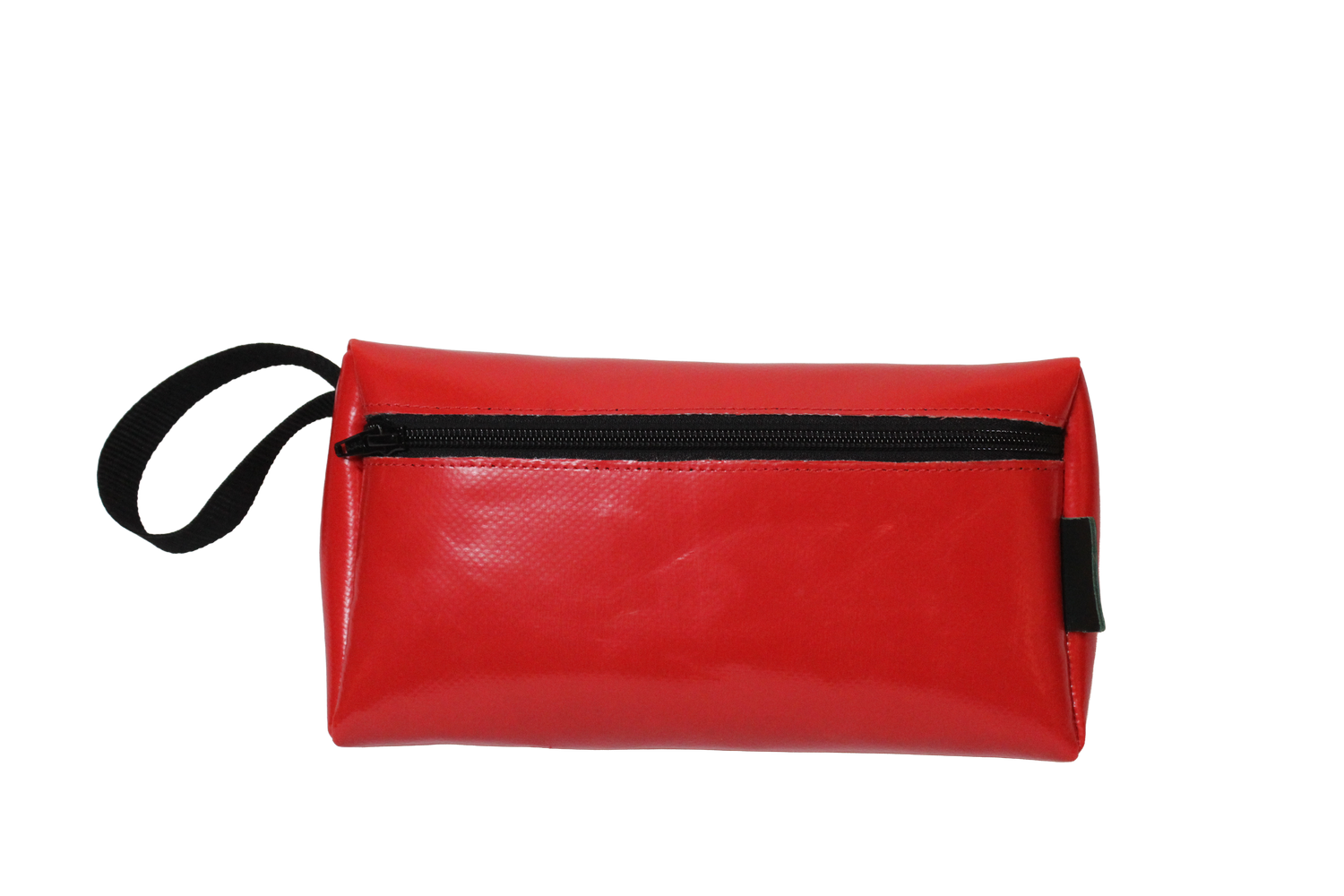 Trousse triangle rouge upcyclée Lynx Studios, autre vue